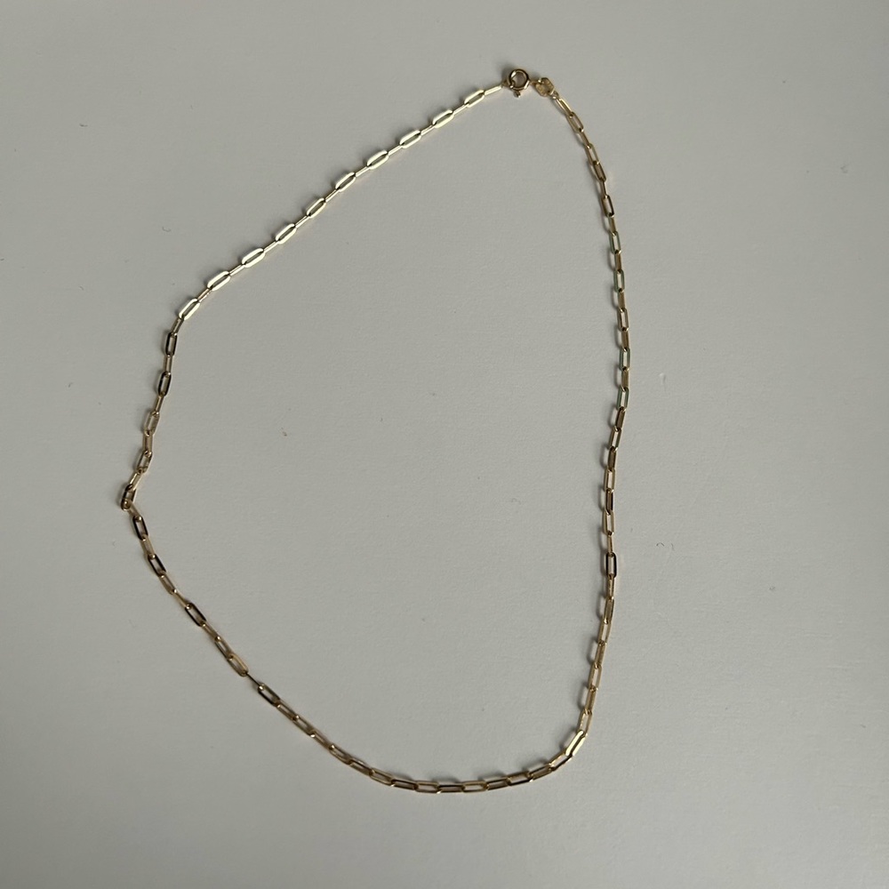 14kt gold paperclip necklace